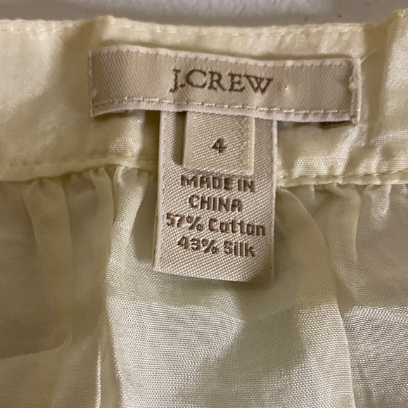 J. Crew Cream Blouse with Pink Accents Sz 4 Cotton & Silk - Picture 5 of 10